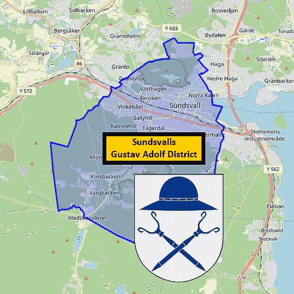 Badge of Sundsvalls Gustav Adolf District